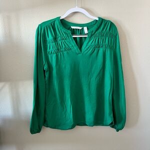 Isaac Mizrahi Green Emerald Knit Top Size M